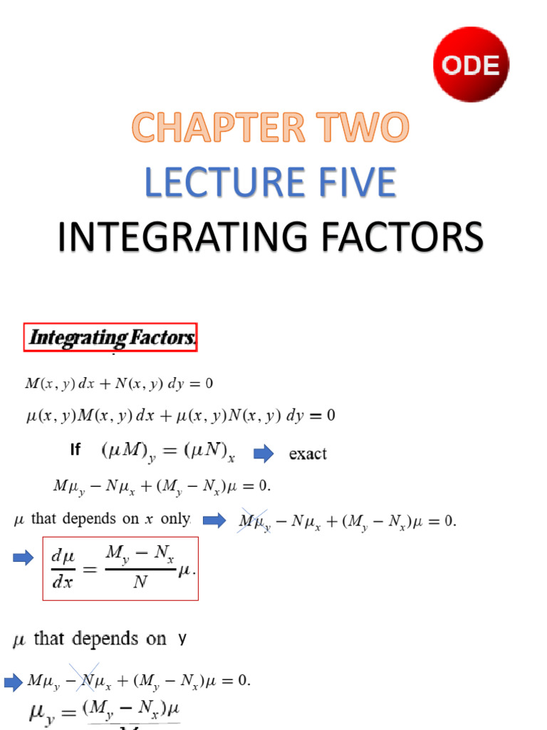Lecture Five: Integrating Factors | PDF