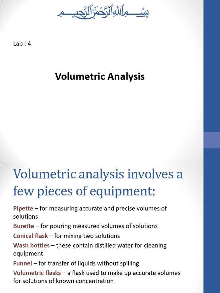 Volumetric Analysis Techniques Guide | PDF