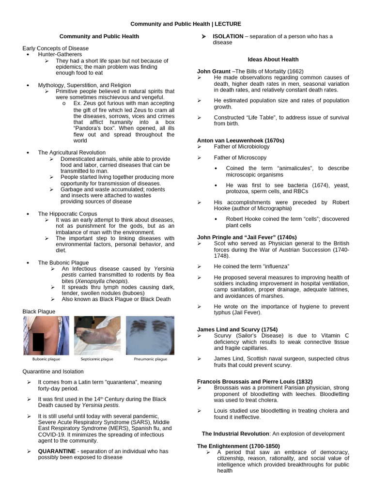 History of Community Health Concepts | PDF | Public Health | Preventive ...