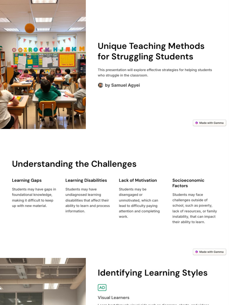 Unique Strategies for Struggling Students | PDF | Learning | Learning ...