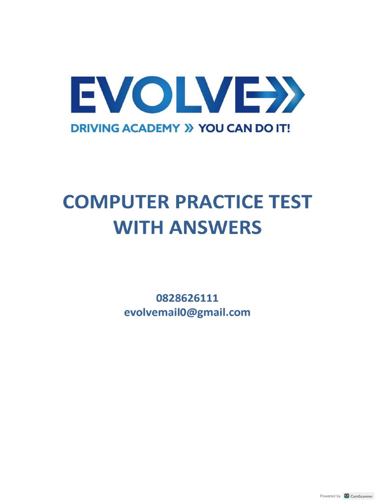 Evolve Mock Computer Test With Answers | PDF