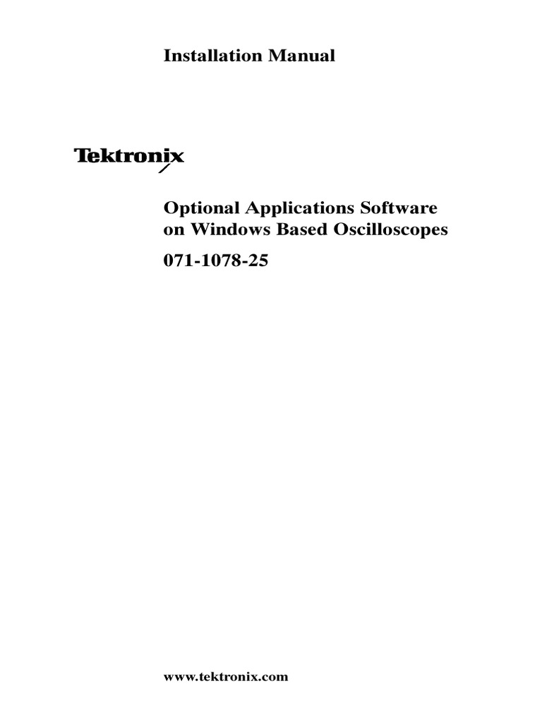 Tektronix Software Installation Guide | PDF | World Wide Web | Internet ...