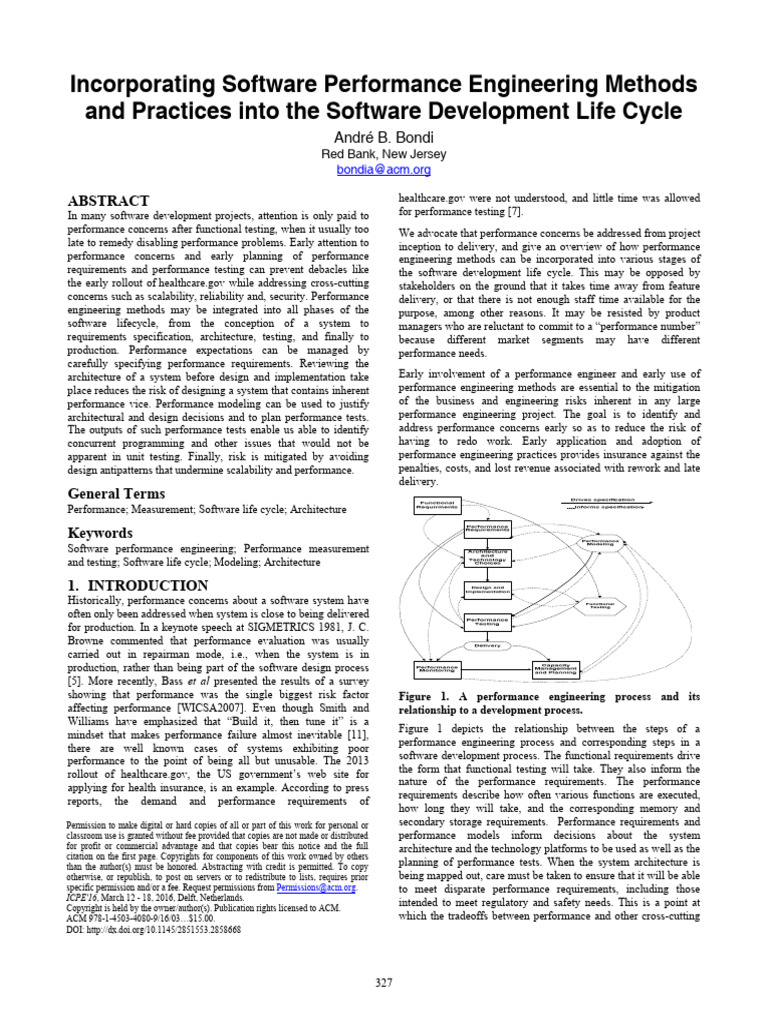 Integrating Performance Engineering in SDLC | PDF | Scalability ...