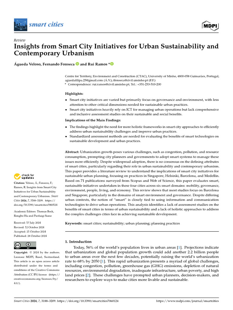 Smart City Insights for Urban Sustainability | PDF | Sustainability | City