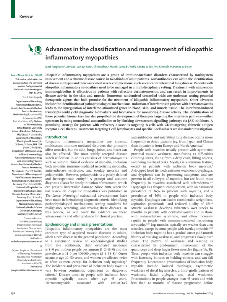 Advances in Idiopathic Myopathy Management | PDF | Medical Specialties ...
