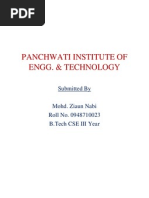 Panchwati Institute of Engg. & Technology: Submitted by