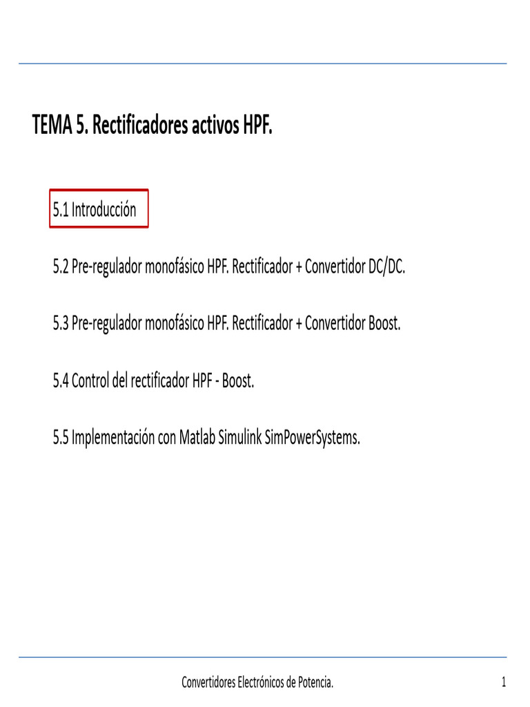 Tema 5 - Rectificadores Activos HPF | PDF | Rectificador | Energia ...