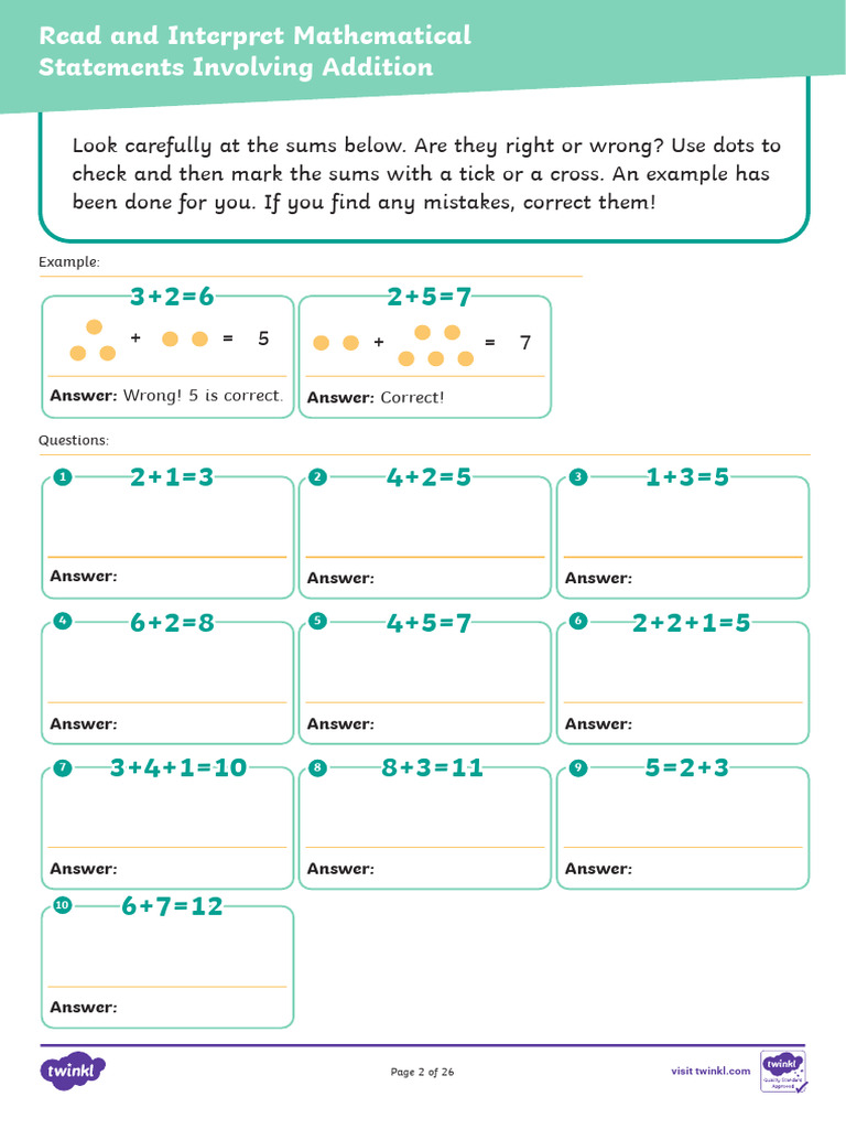 Year 1 Addition and Subtraction Workbook | PDF | Color | Artistic ...