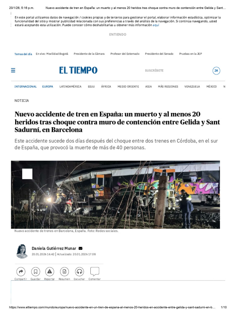 Nuevo Accidente de Tren en España - Un Muerto y Al Menos 20 Heridos ...