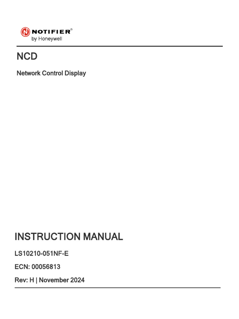 NCD Instruction Manual - Honeywell | PDF | Smoke | Fires
