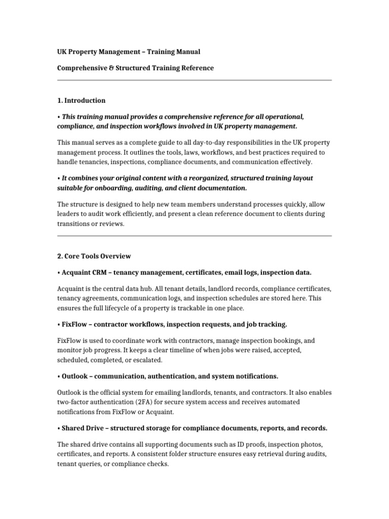 UK Property Training Manual Organized | PDF | Landlord | Identity Document