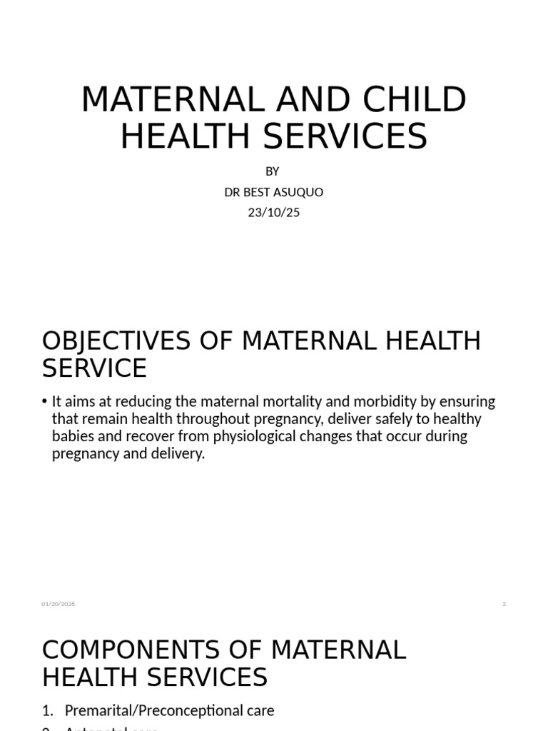 Maternal and Child Health Services Overview | PDF | Vaccines | Maternal ...