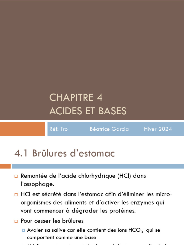 Acides, Bases et pH : Concepts Clés | PDF | Ph | Acide