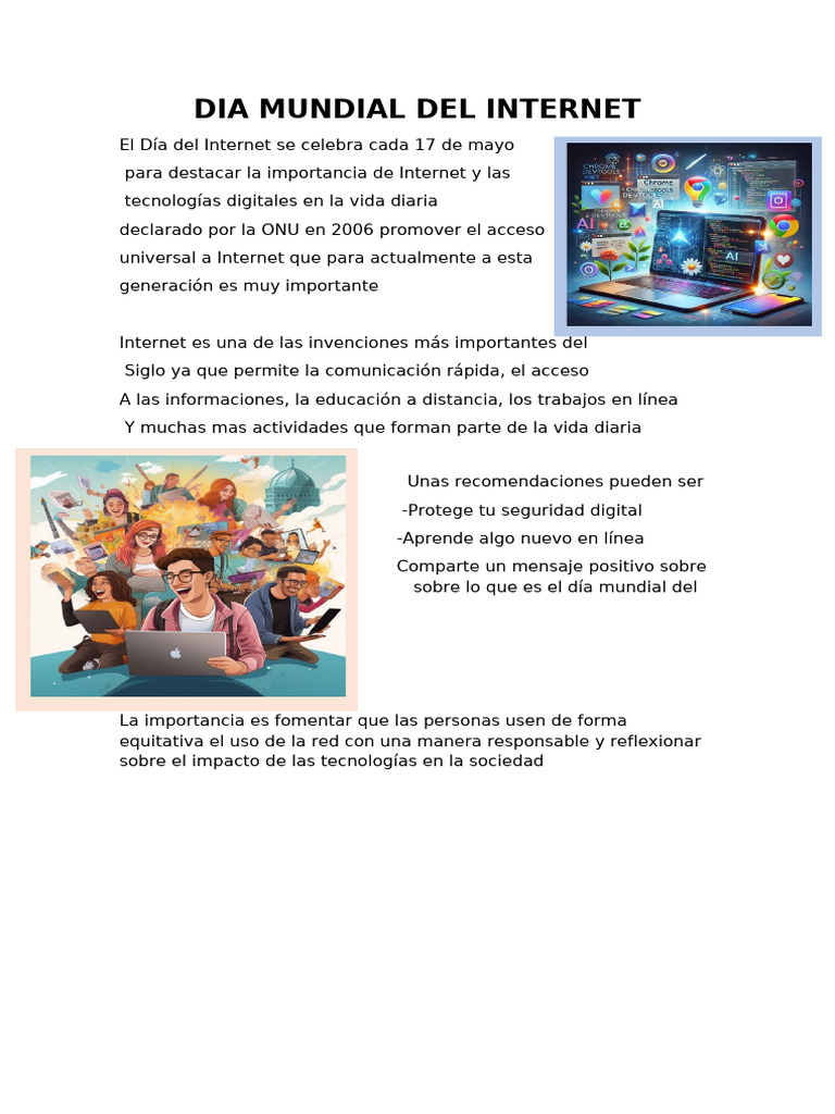 Dia Mundial Del Internet | PDF