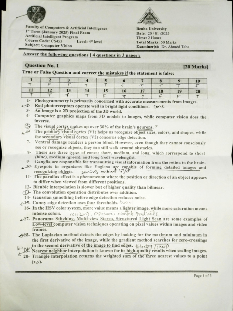 Computer Vision Final 24-25 AI | PDF