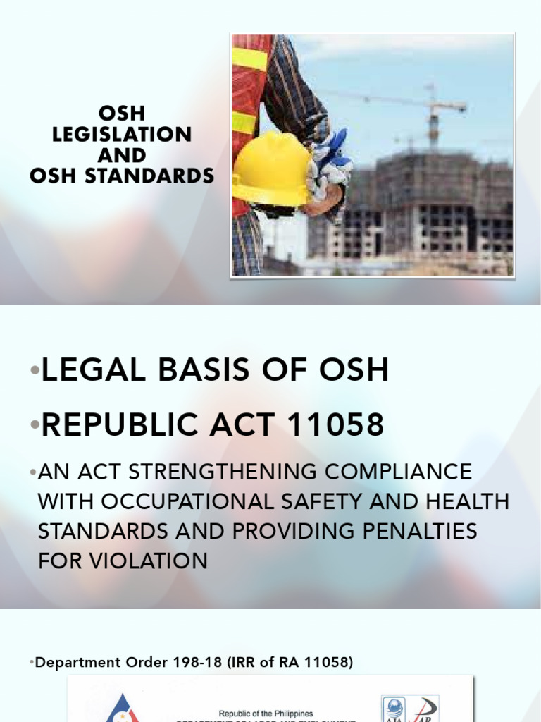 OSH Legislation and Standards Overview | PDF | Occupational Safety And ...