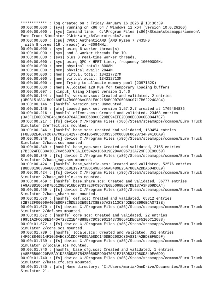 Euro Truck Simulator 2 Log Details | PDF | Computer Engineering | X86 ...