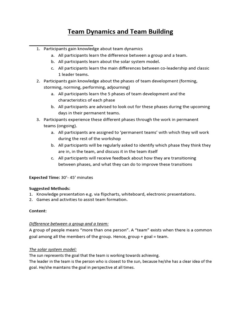 Team Dynamics and Development Guide | PDF | Goal | Motivation