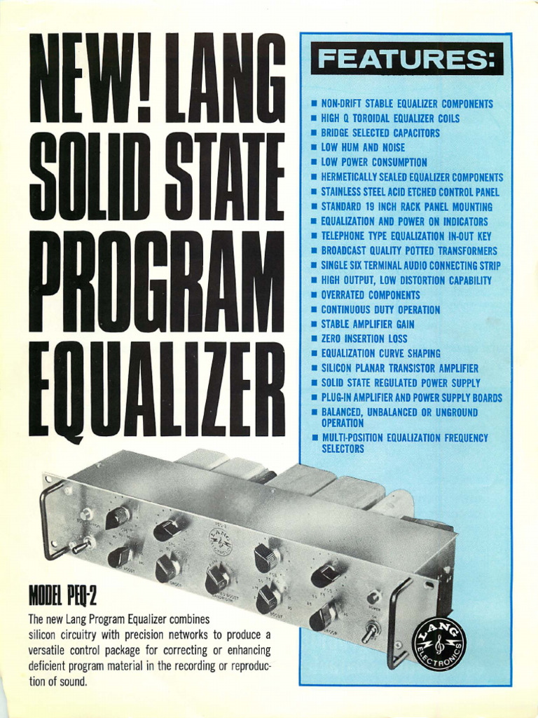 High-Quality Audio Equalizer PEQ-2 | PDF | Equalization (Audio) | Amplifier