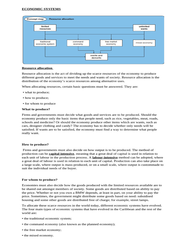 Understanding Economic Systems and Resource Allocation | PDF | Free ...