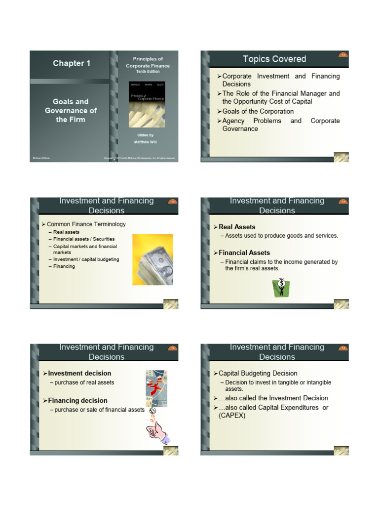 Corporate Finance Principles Overview | PDF | Investing | Cost Of Capital