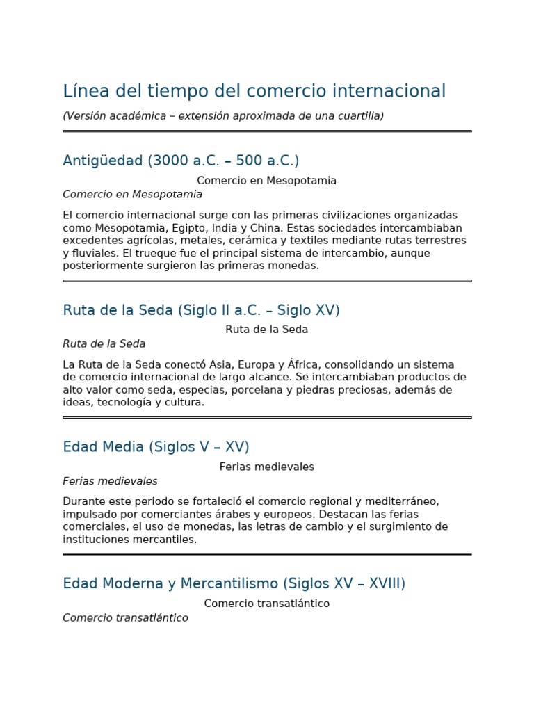 Evolución del Comercio Internacional | PDF | Comercio | El comercio ...