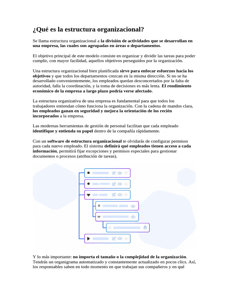 Estructura Organizacional: Tipos y Claves | PDF | Business | Gestión de ...