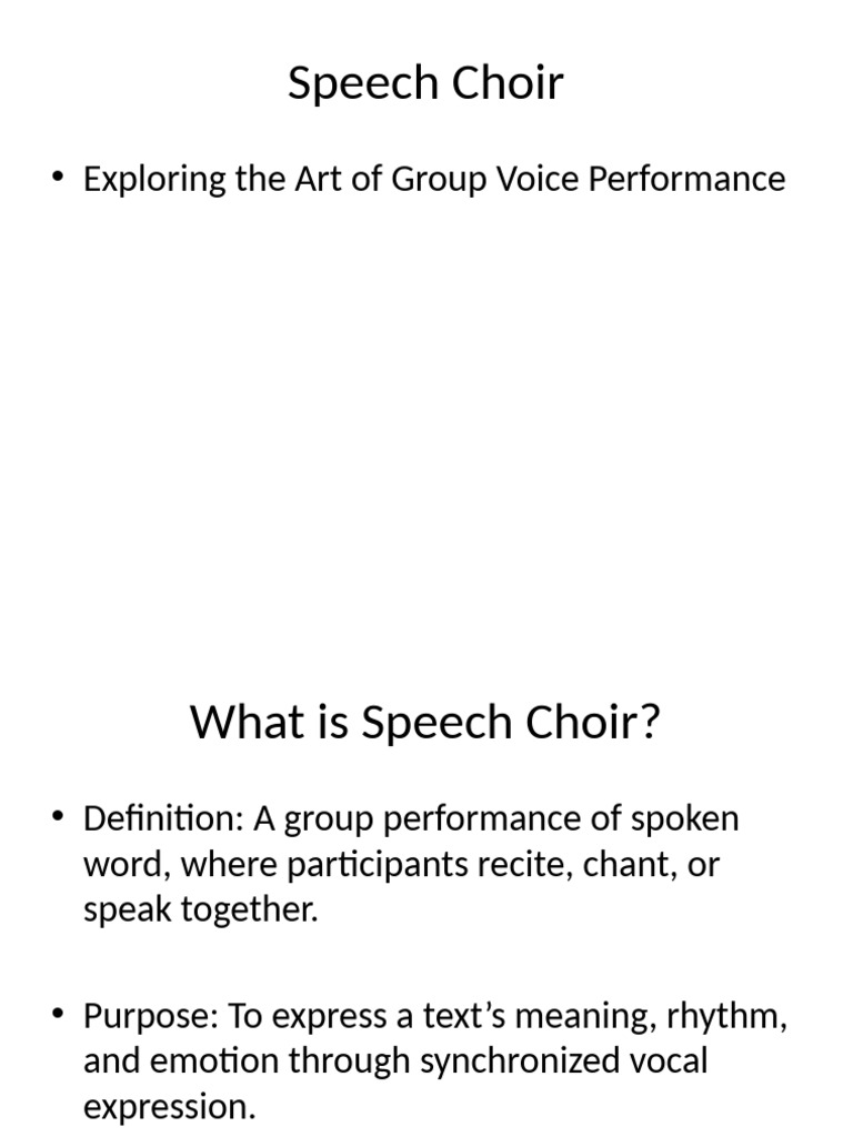 Understanding Speech Choir Performance | PDF | Speech | Choir