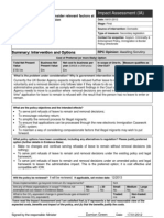 Summary: Intervention and Options: Impact Assessment (IA)