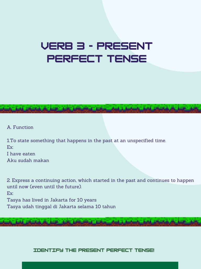 Verb 3 Present Perfect Tense • | PDF