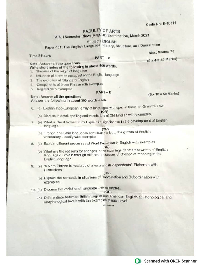 Previous Year Question Papers | PDF