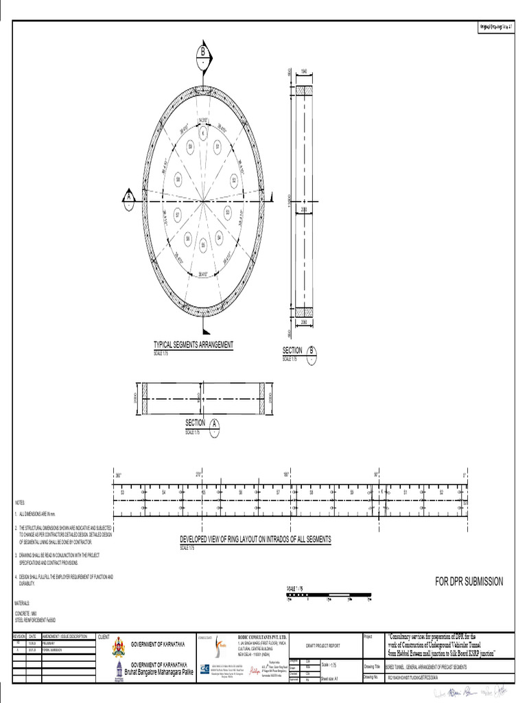 Precast Segment Arrangement for Tunnel | PDF