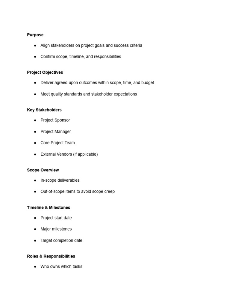 Project Goals and Stakeholder Alignment | PDF