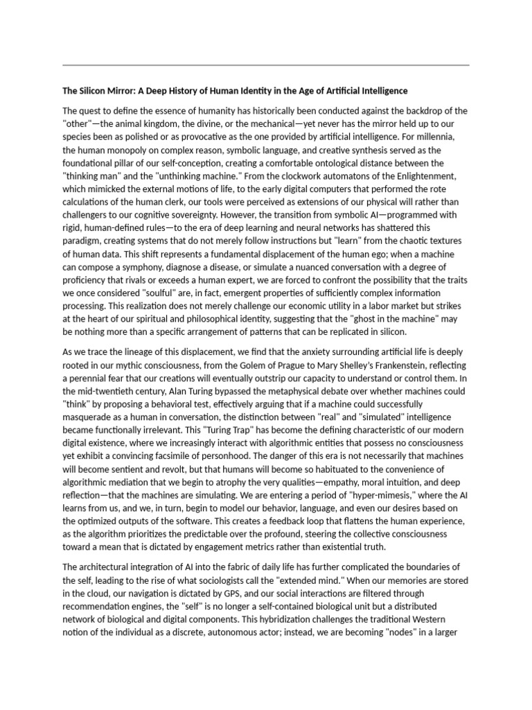 Human Identity in the AI Era | PDF | Artificial Intelligence ...