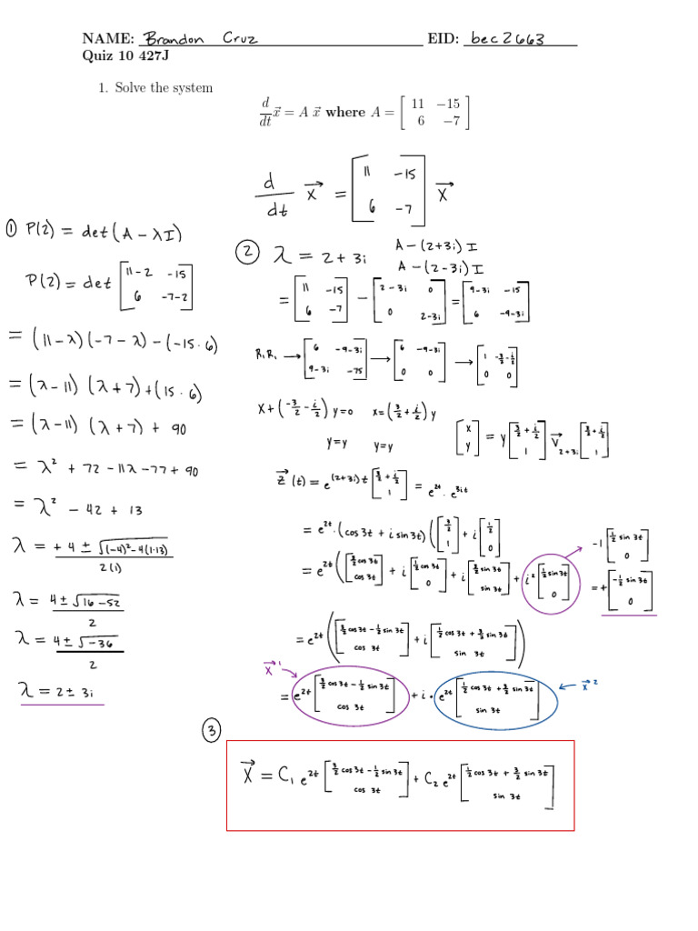 Solve System of Differential Equations | PDF