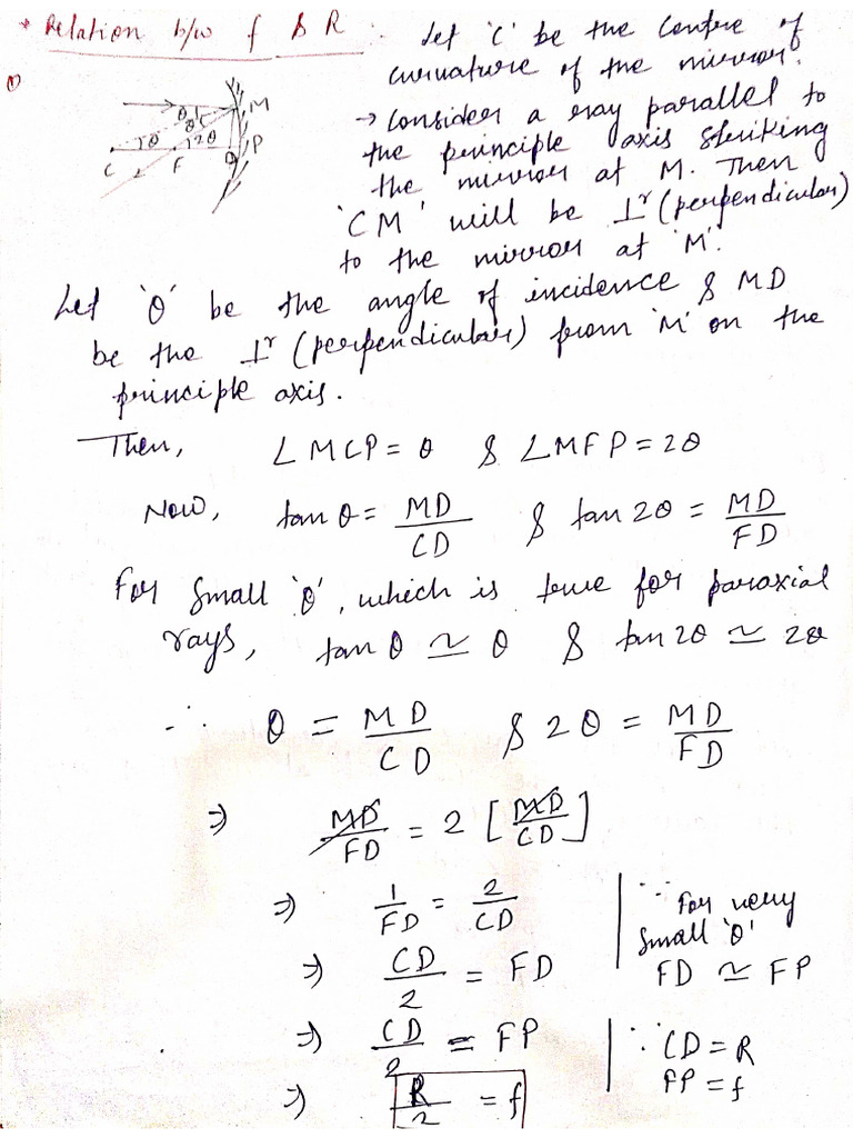 Ray Optics - Quick Revision Notes and Formula Sheet | PDF