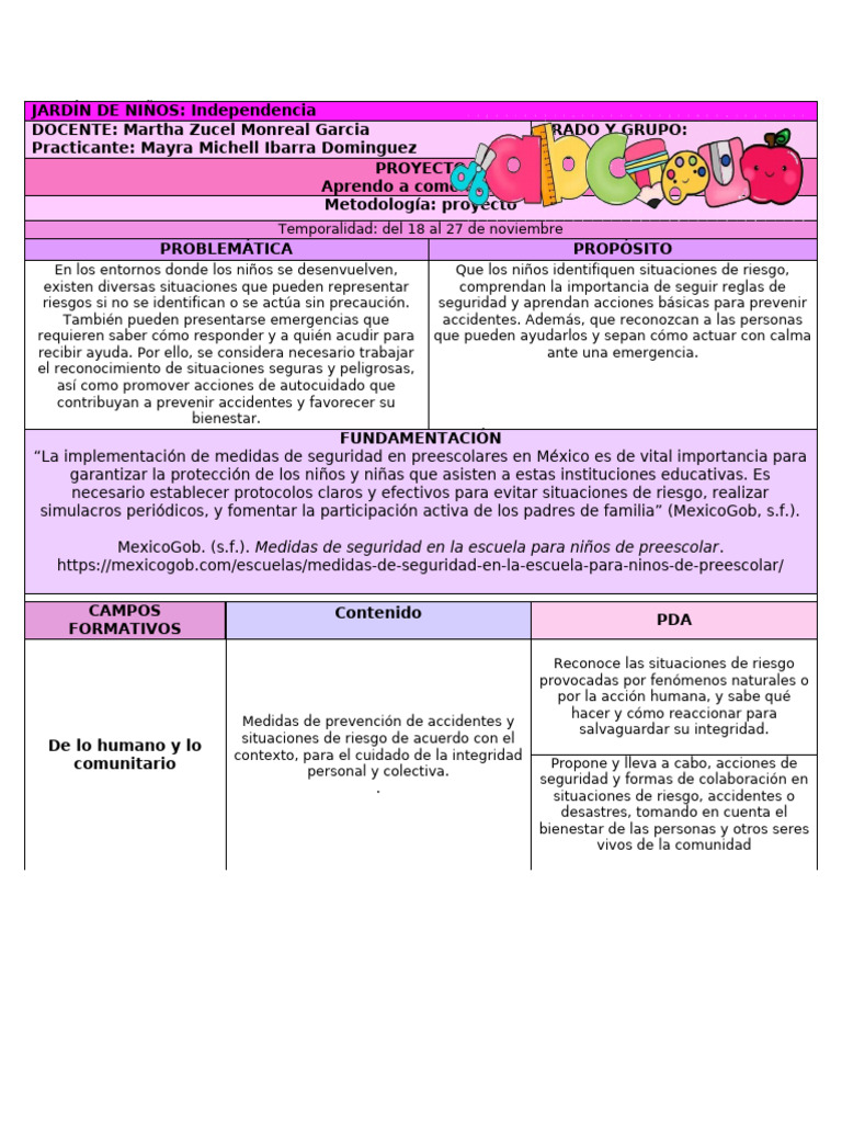 Seguridad Infantil en el Jardín de Niños | PDF | Educación de la ...