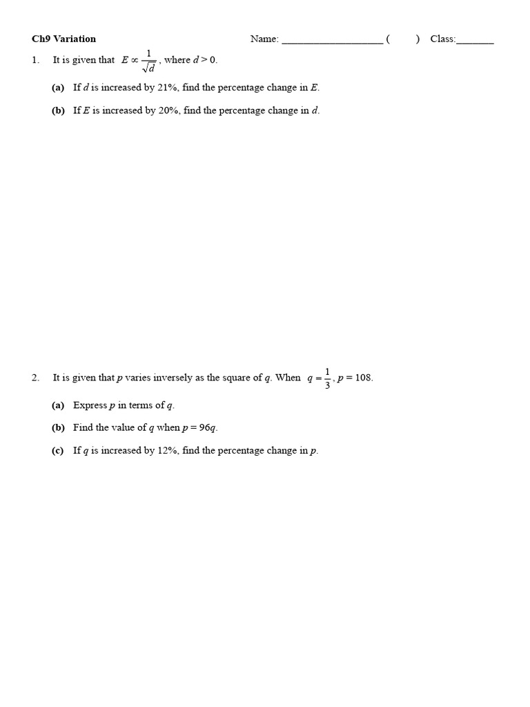 Variation Problems and Solutions | PDF