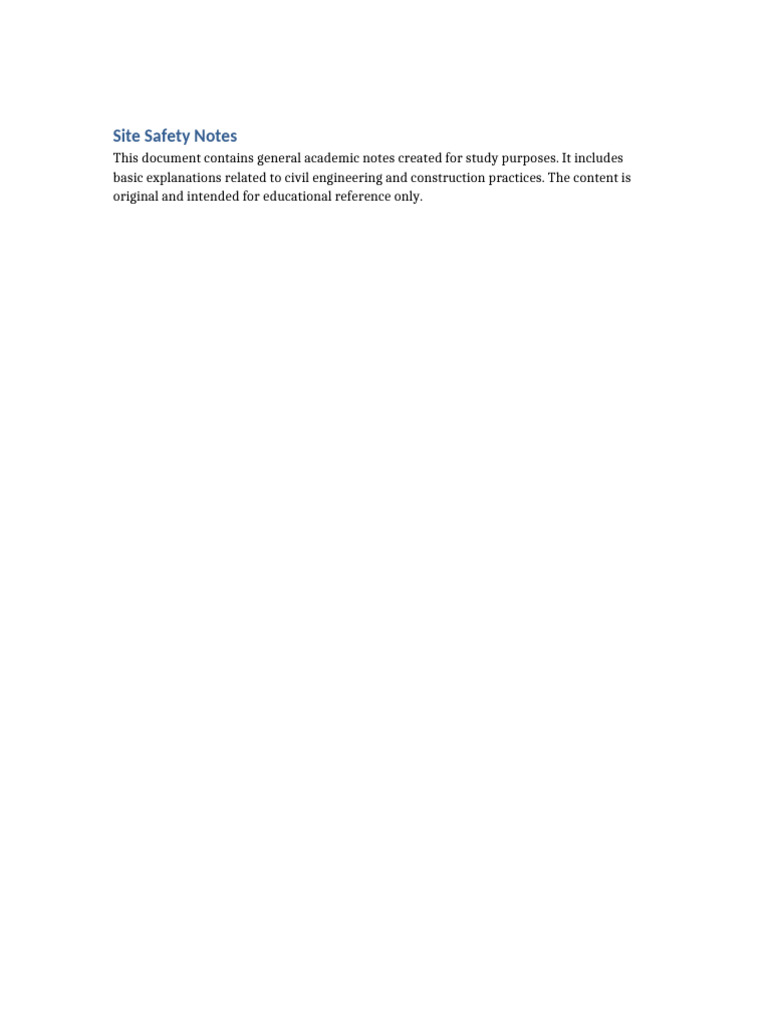 Site Safety Notes | PDF