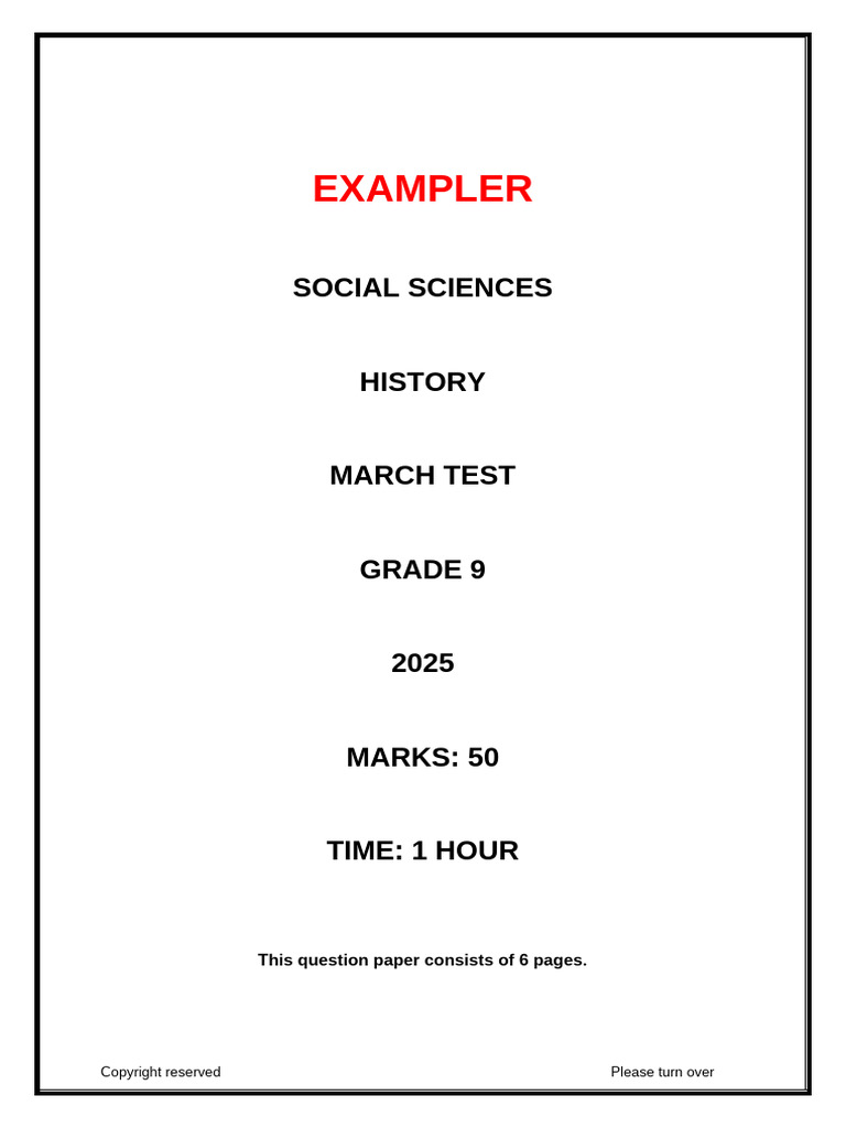 Grade 9 History Test - March 2025 | PDF | Nazi Germany | Antisemitism
