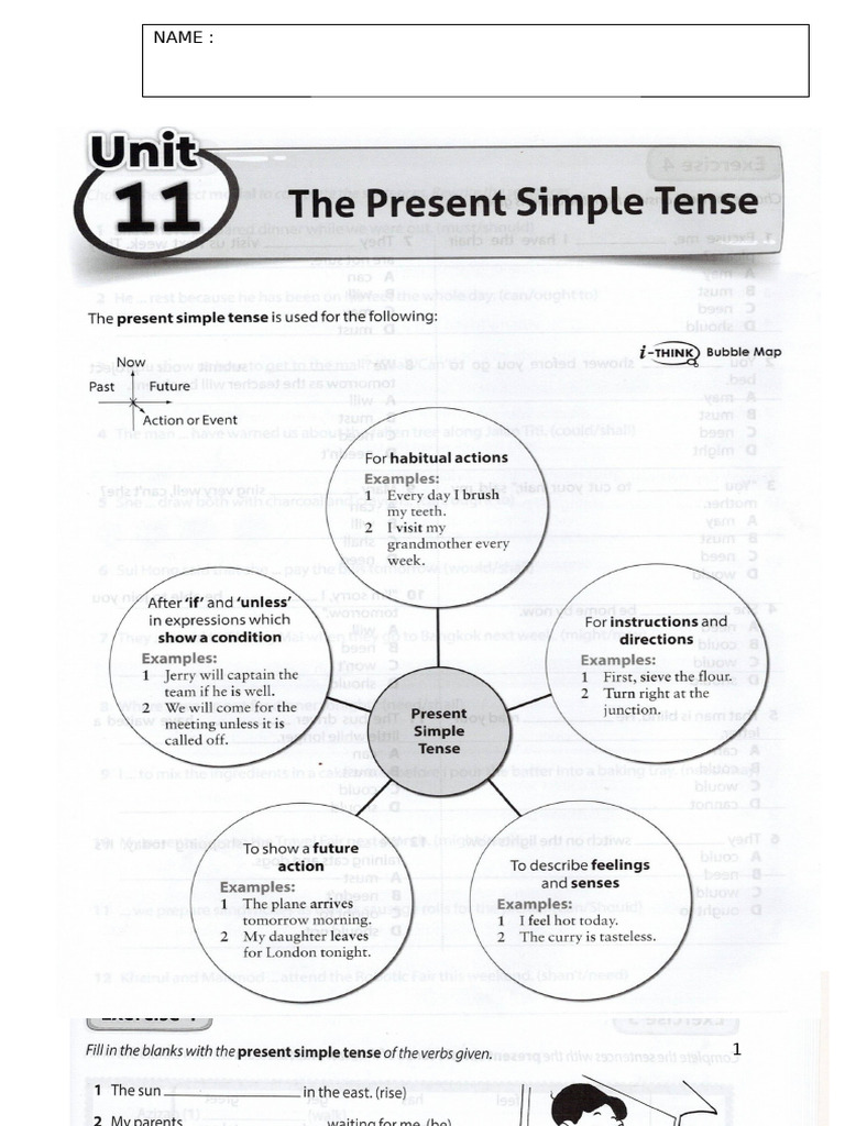 Homework - Present Tense | PDF