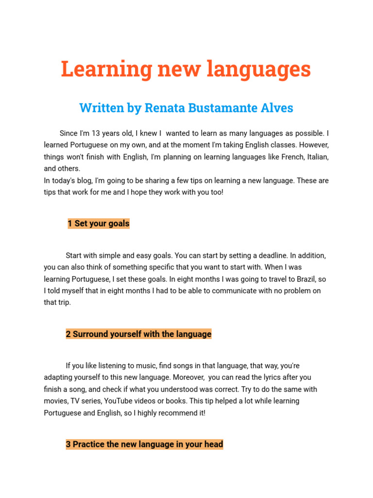 Effective Tips for Learning Languages | PDF