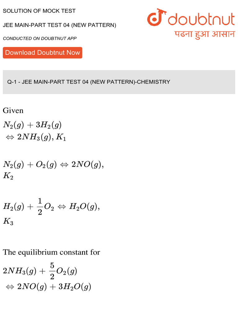 JEE Main Part Test 04 Solutions | PDF | Greenhouse Effect | Physical ...
