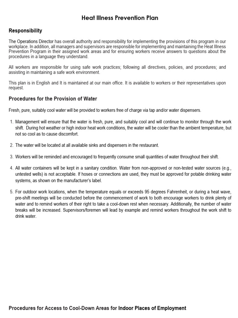 Heat Illness Prevention Program Guide | PDF | Hyperthermia