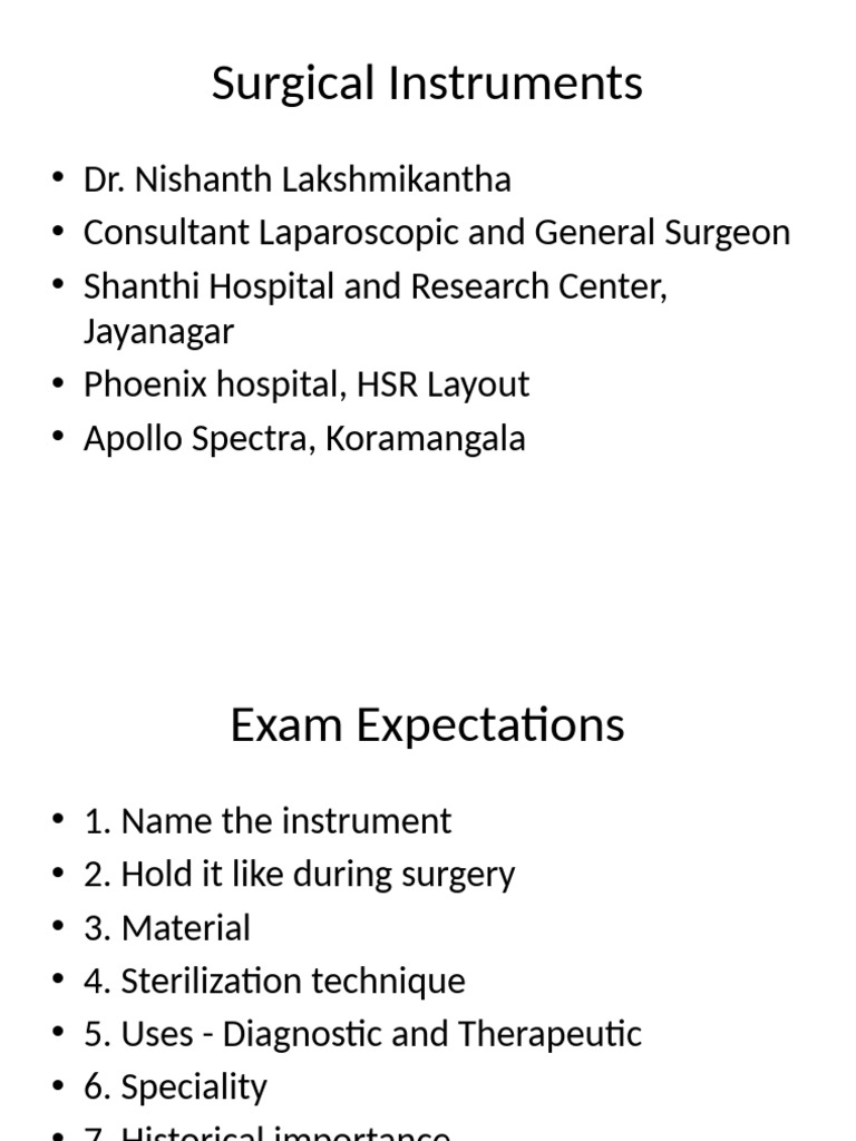Essential Surgical Instruments Guide | PDF | Neutering | Surgery