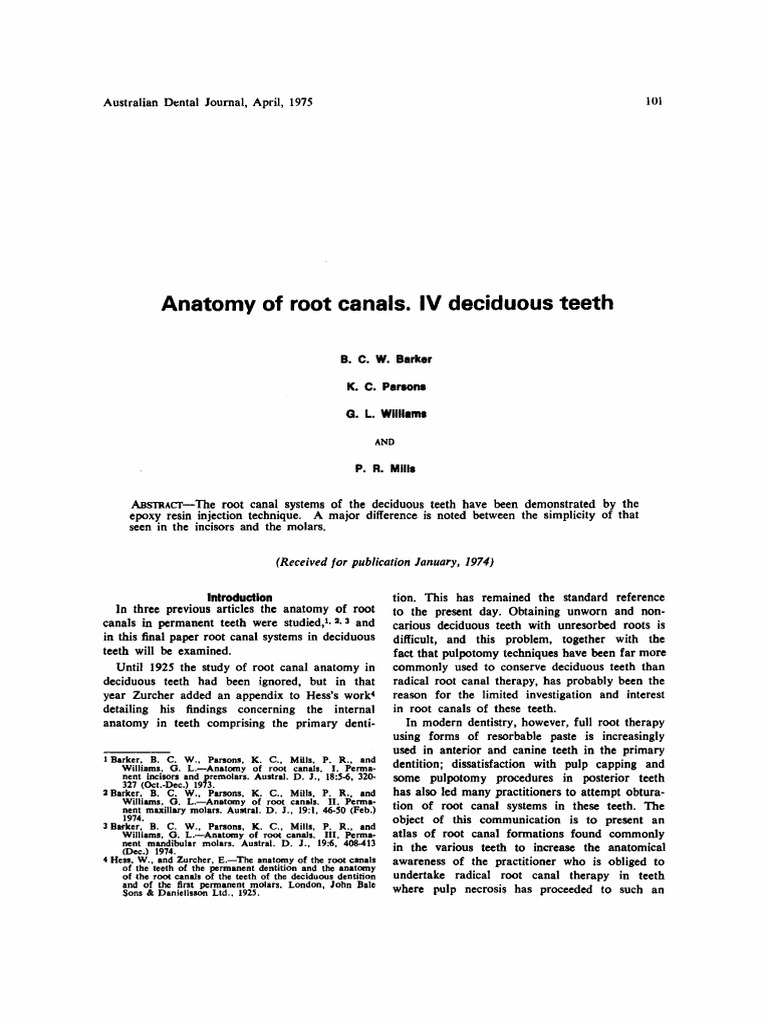 Anatomy of Deciduous Tooth Canals | PDF | Dental Anatomy | Dentistry ...