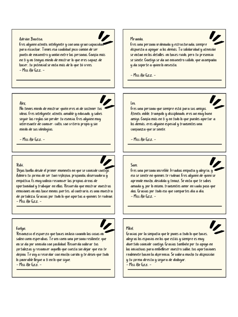 Cream and Black Hand Lettering Kudos Cards A4 Document | PDF
