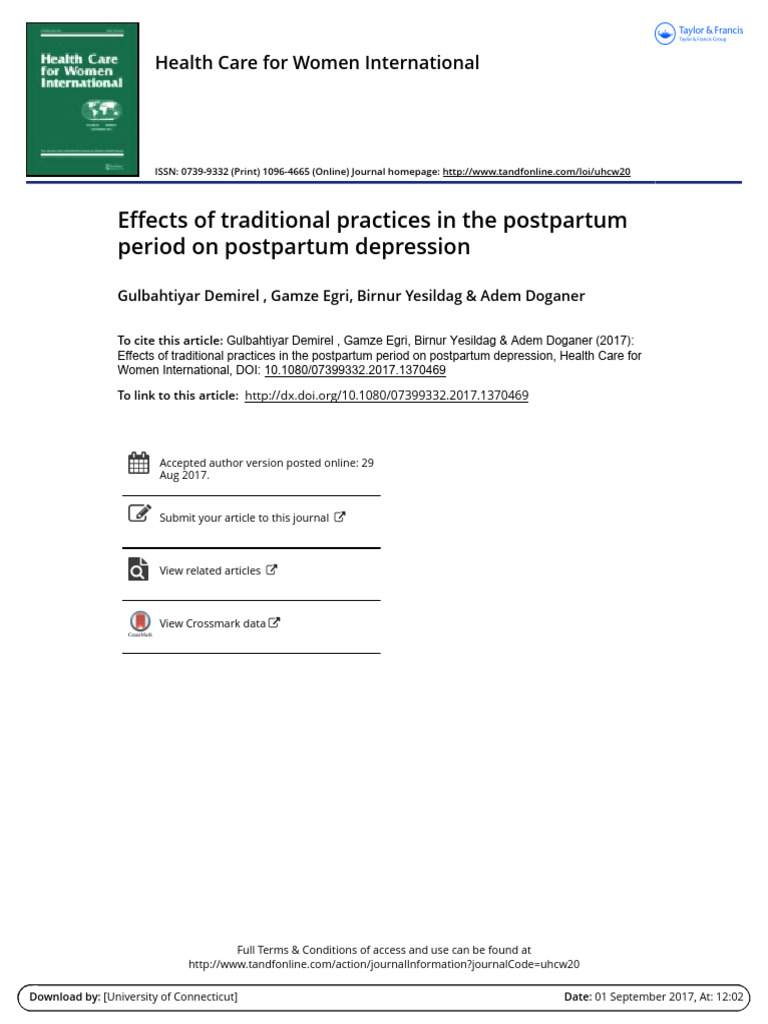 Effects of Traditional Practices in The Postpartum | PDF | Postpartum ...