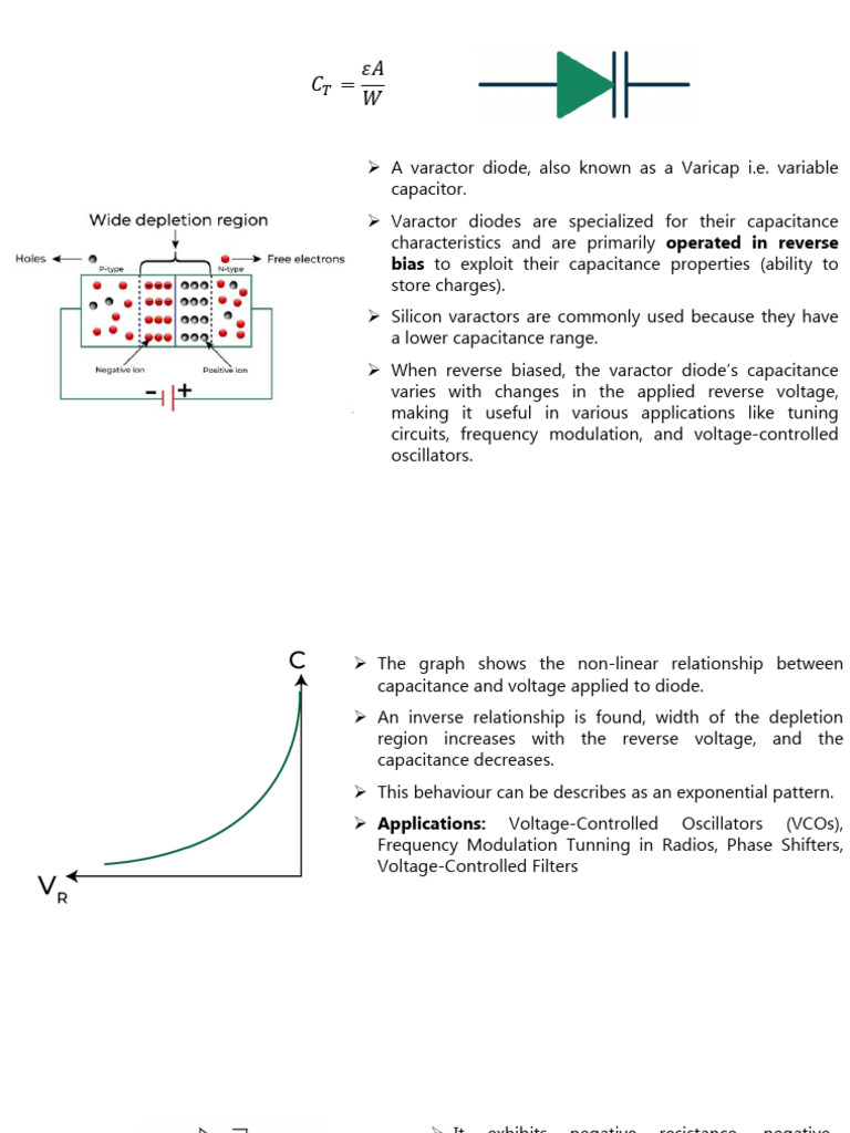 Varactor and Tunnel Diode Overview | PDF | Diode | Electronics