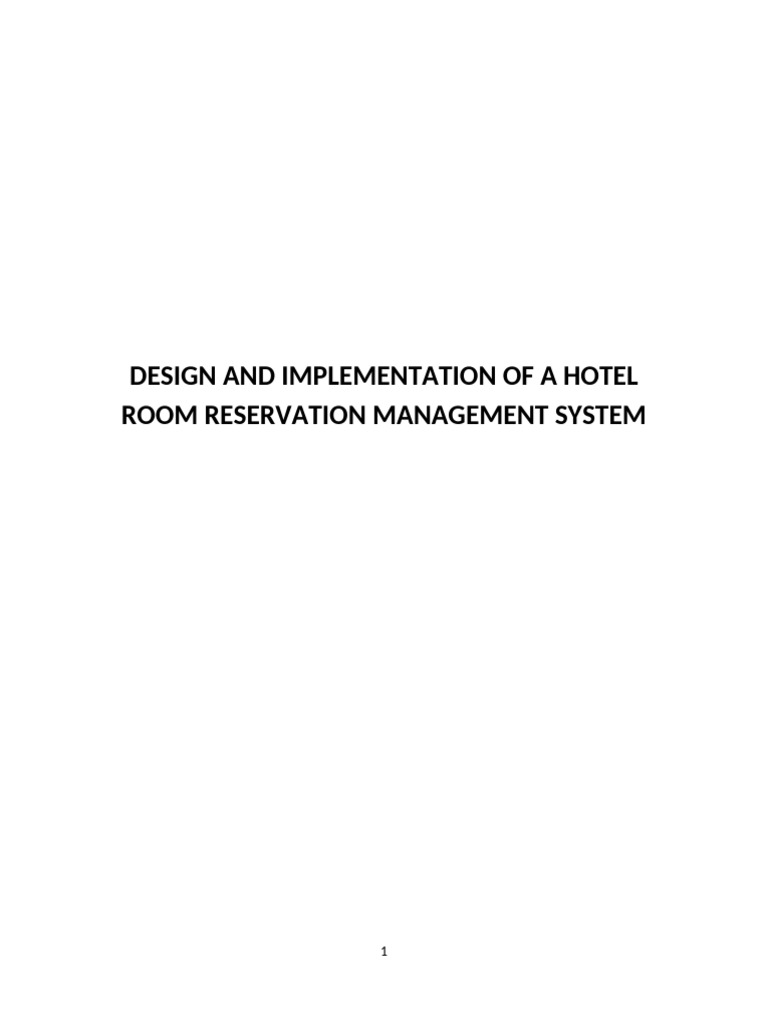Hotel Room Reservation System Design | PDF | Databases | Usability